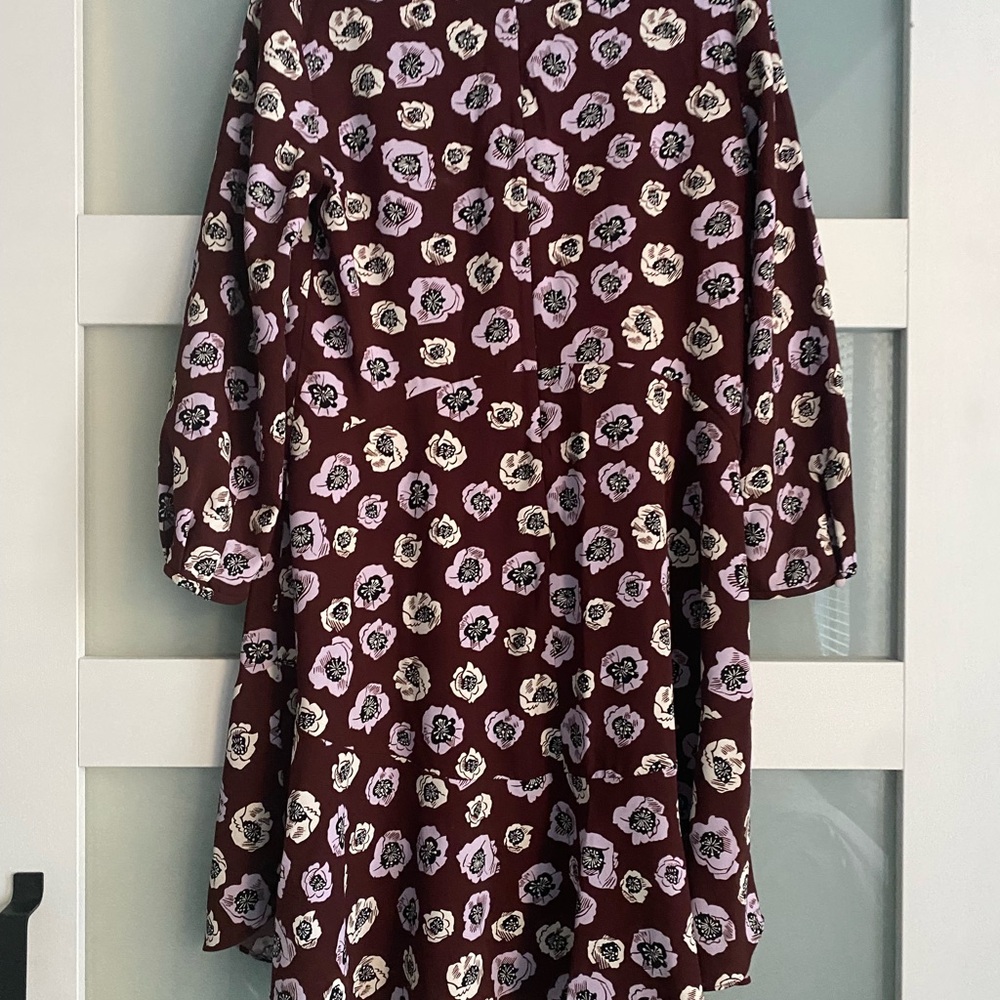 LOFT Burgundy and Lilac Floral Top